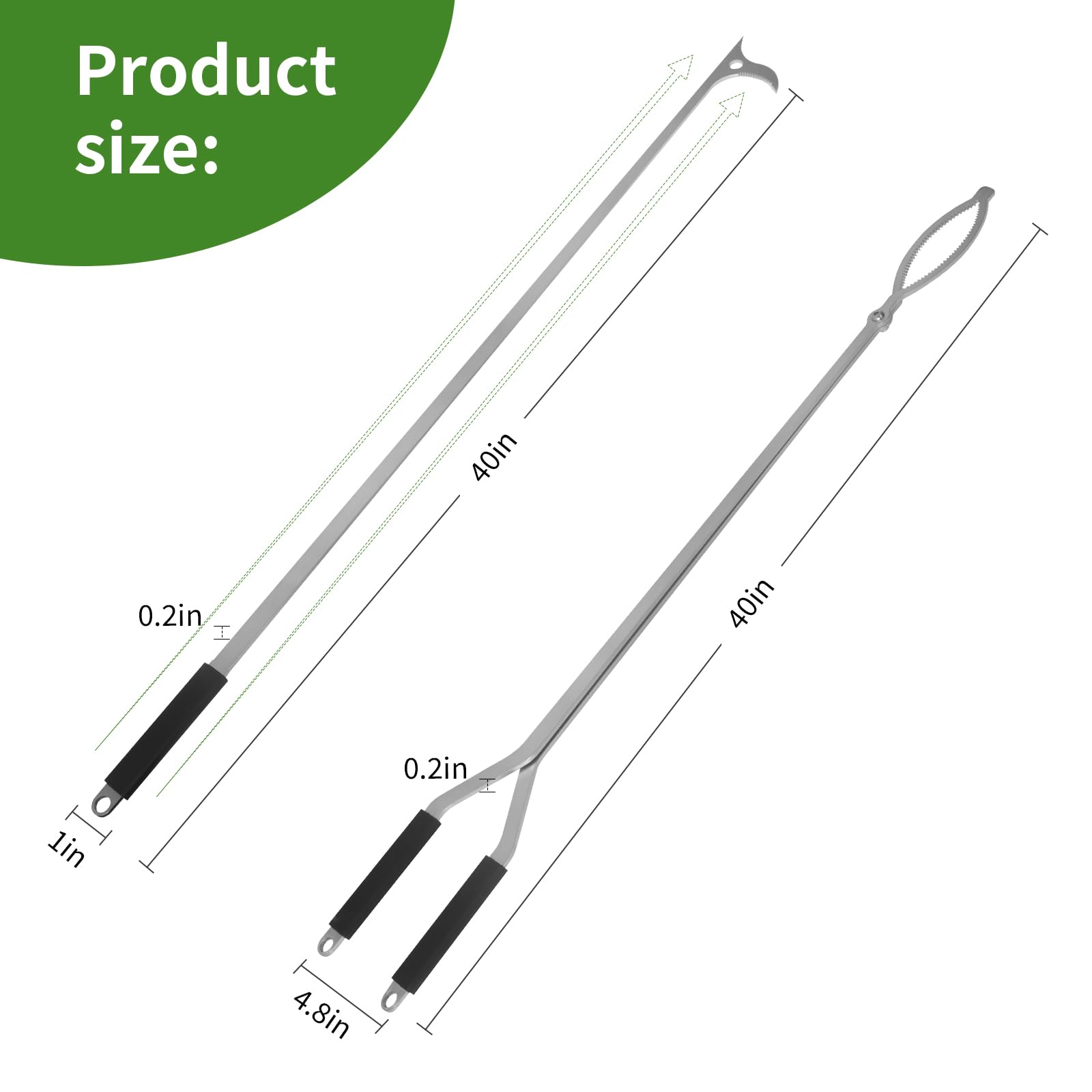 AROPAD stainless steel tongs stored neatly after use.