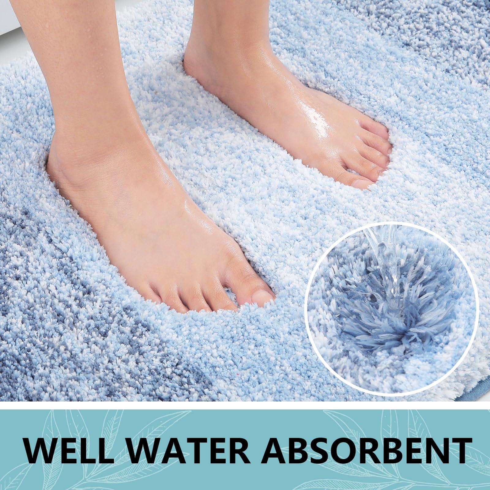 Arotive microfiber bath rug high absorbent pile soaks up moisture quickly.