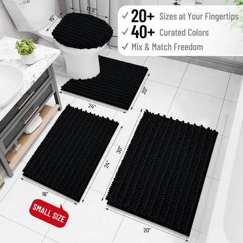 Arotive bath rug non-slip bottom keeps mats in place.