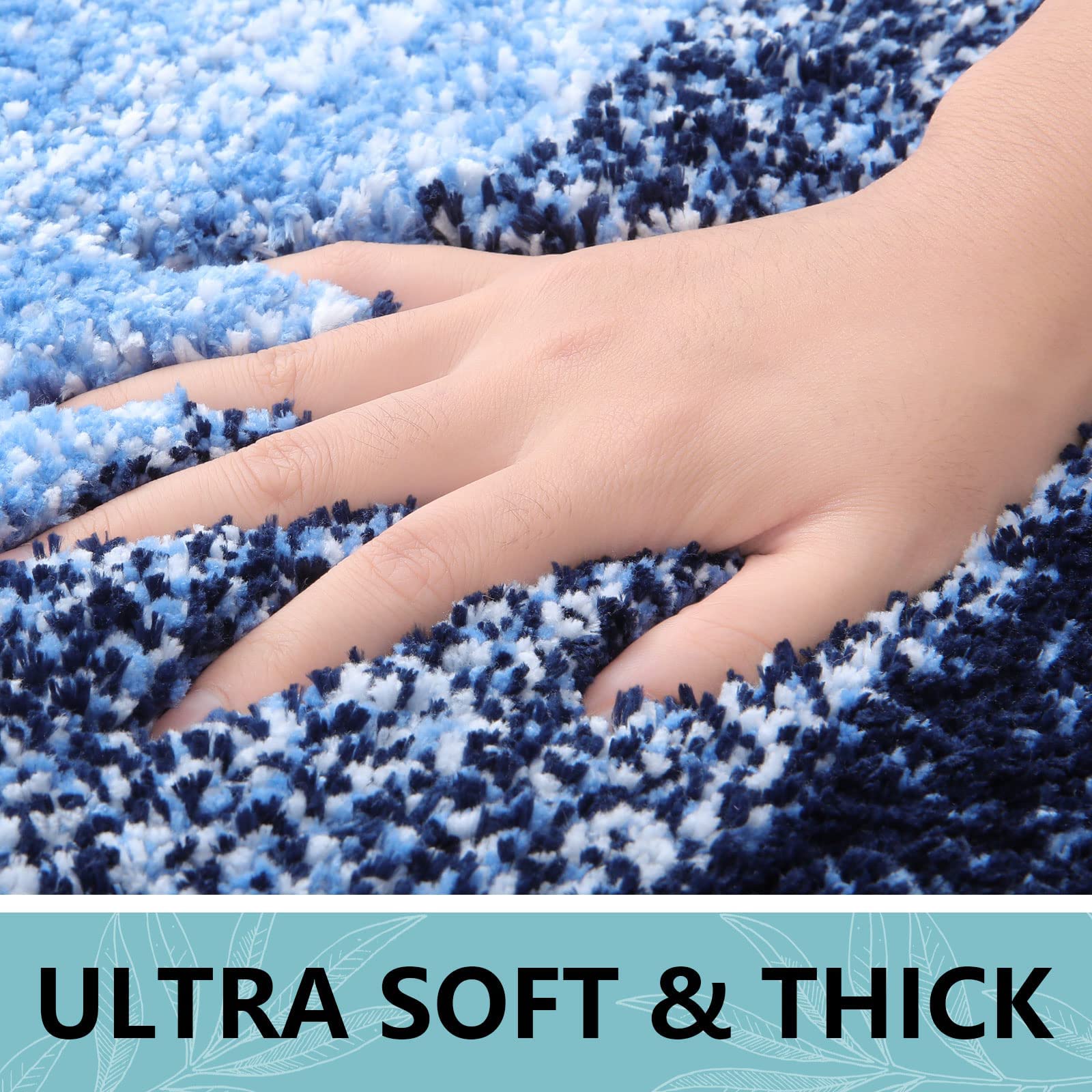 Arotive bath rug with non-slip rubber backing for stable placement.