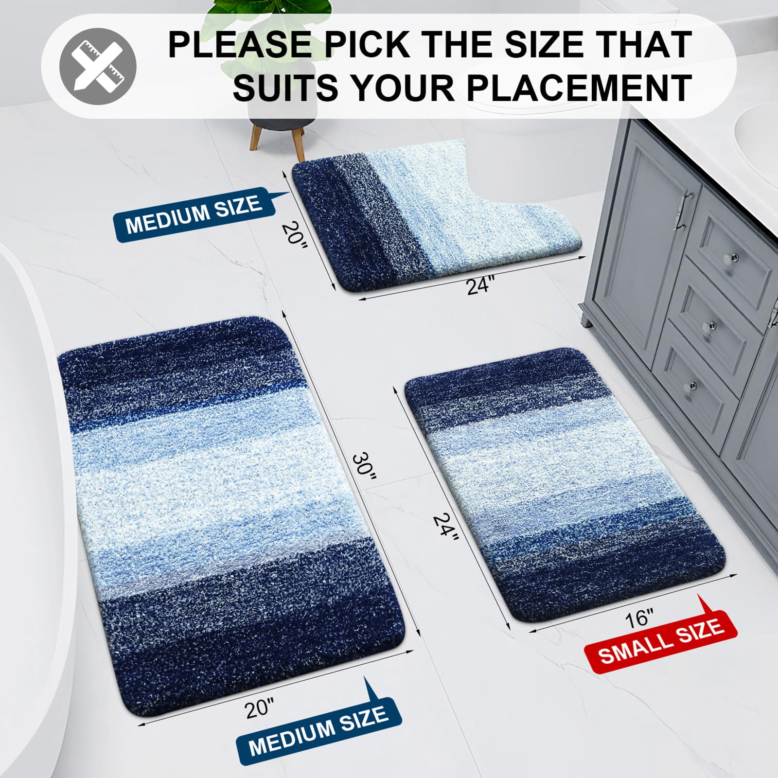 Arotive microfiber rug with ultra-absorbent deep pile to keep floors dry.