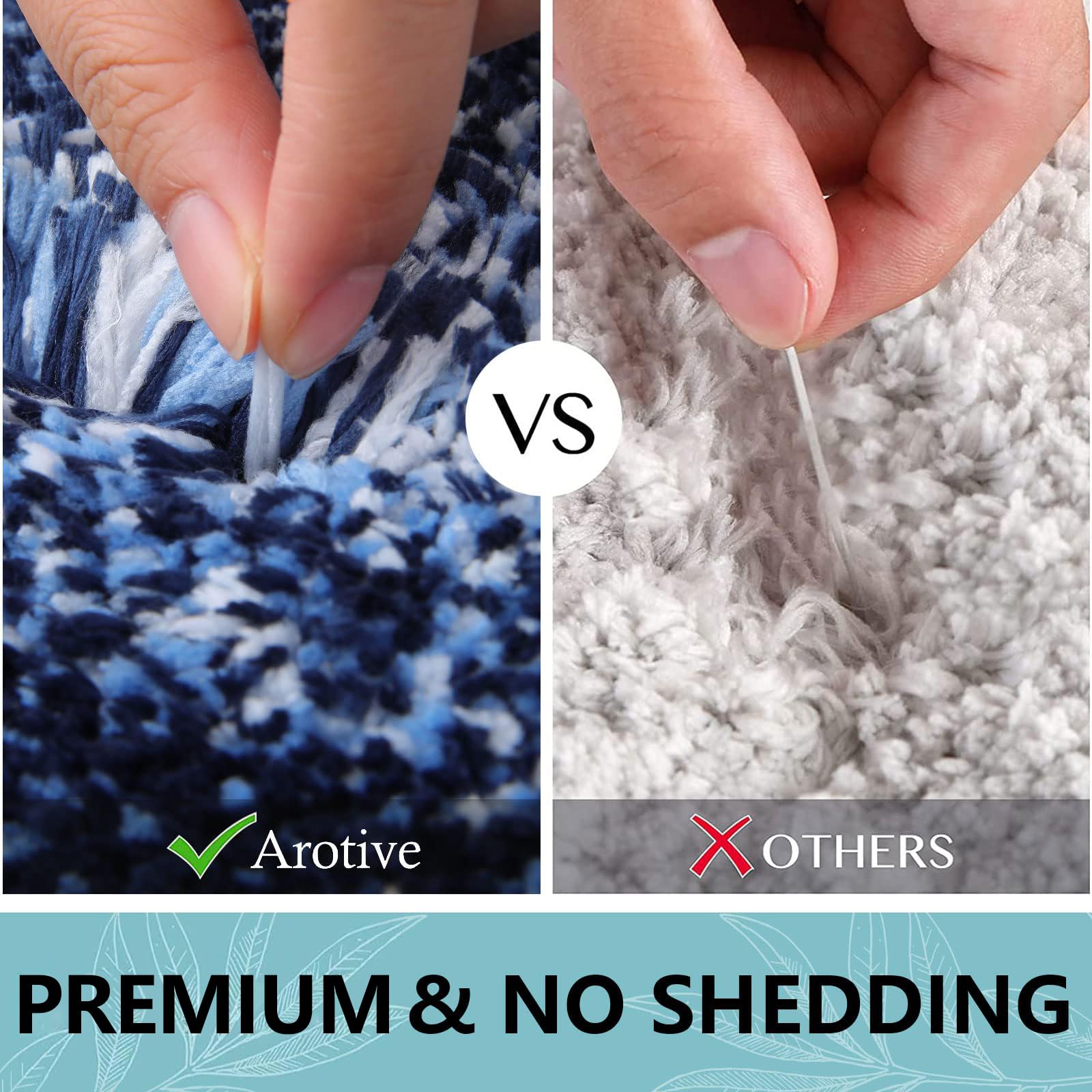 Arotive deep-pile rug traps moisture for quick drying after showers