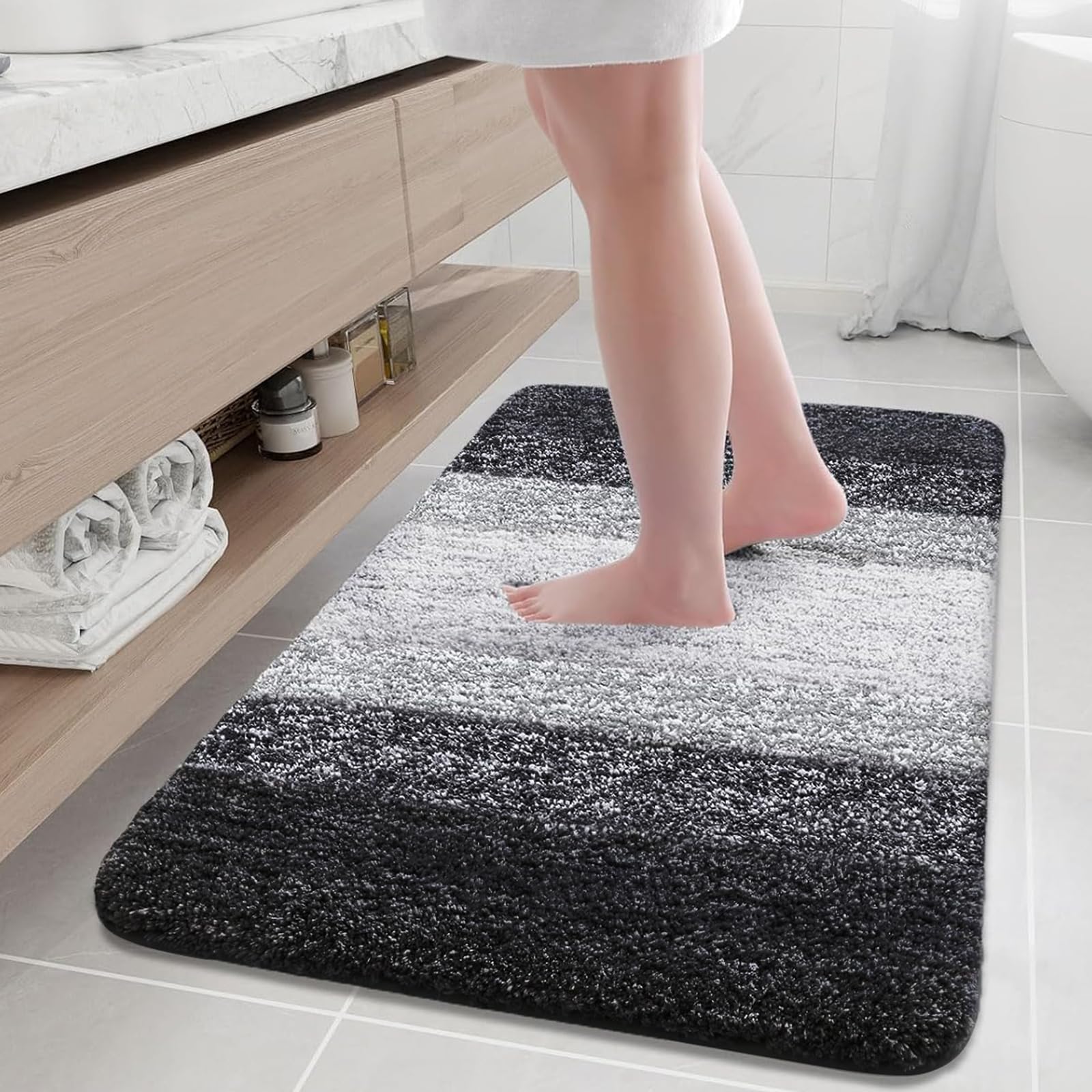 Arotive microfiber rug with soft plush pile for cozy steps.