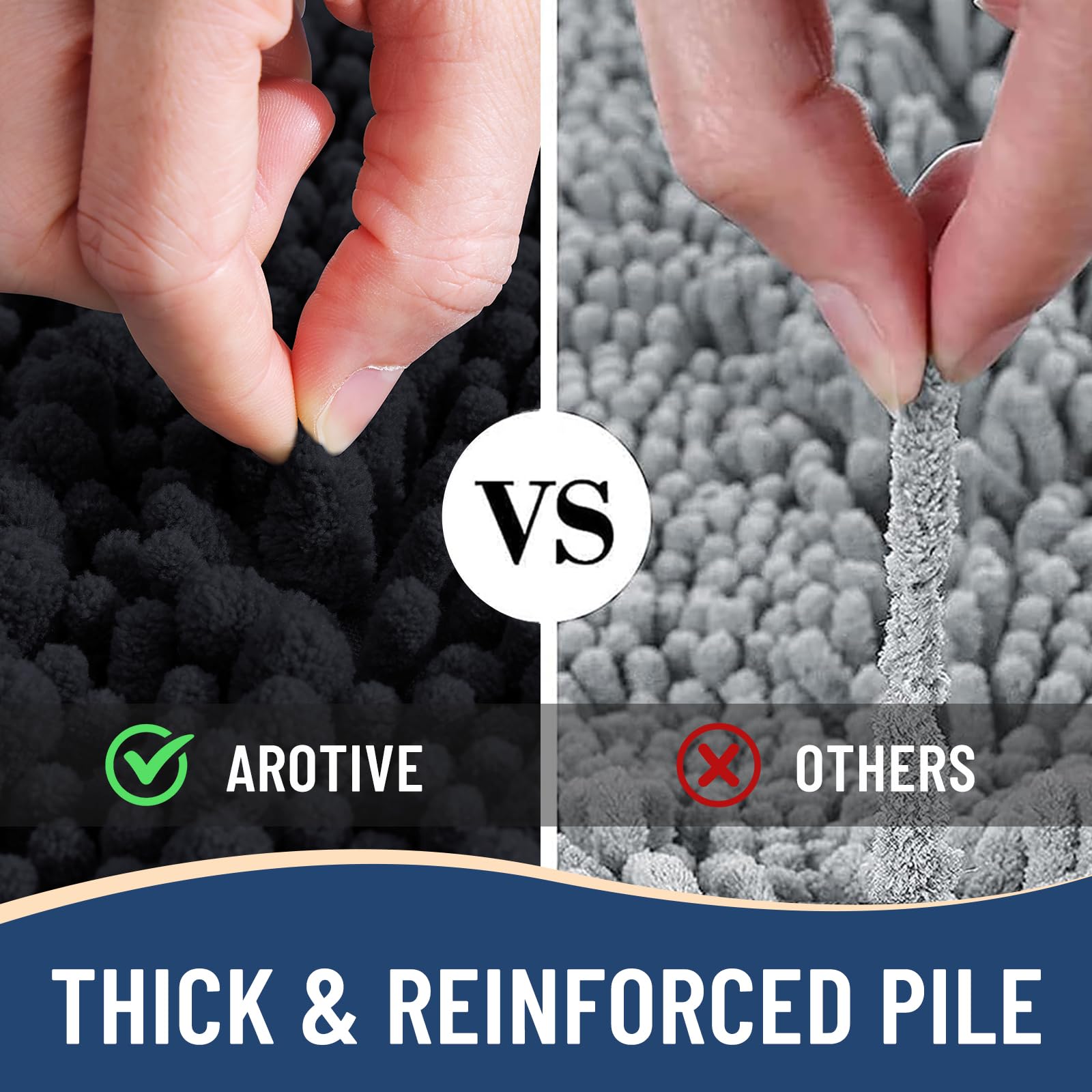 Arotive shaggy rug adds luxurious decor while protecting floors.