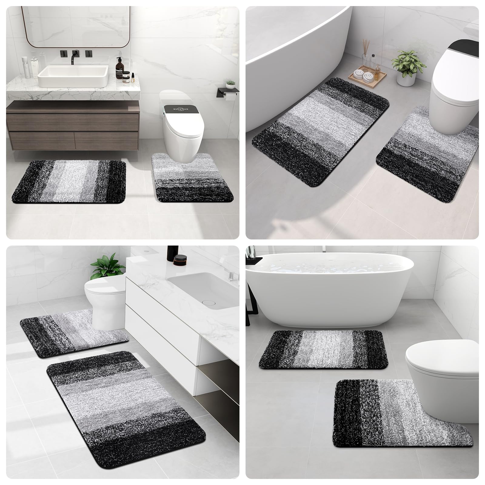 Arotive rug in tub area offers warm, stable footing.