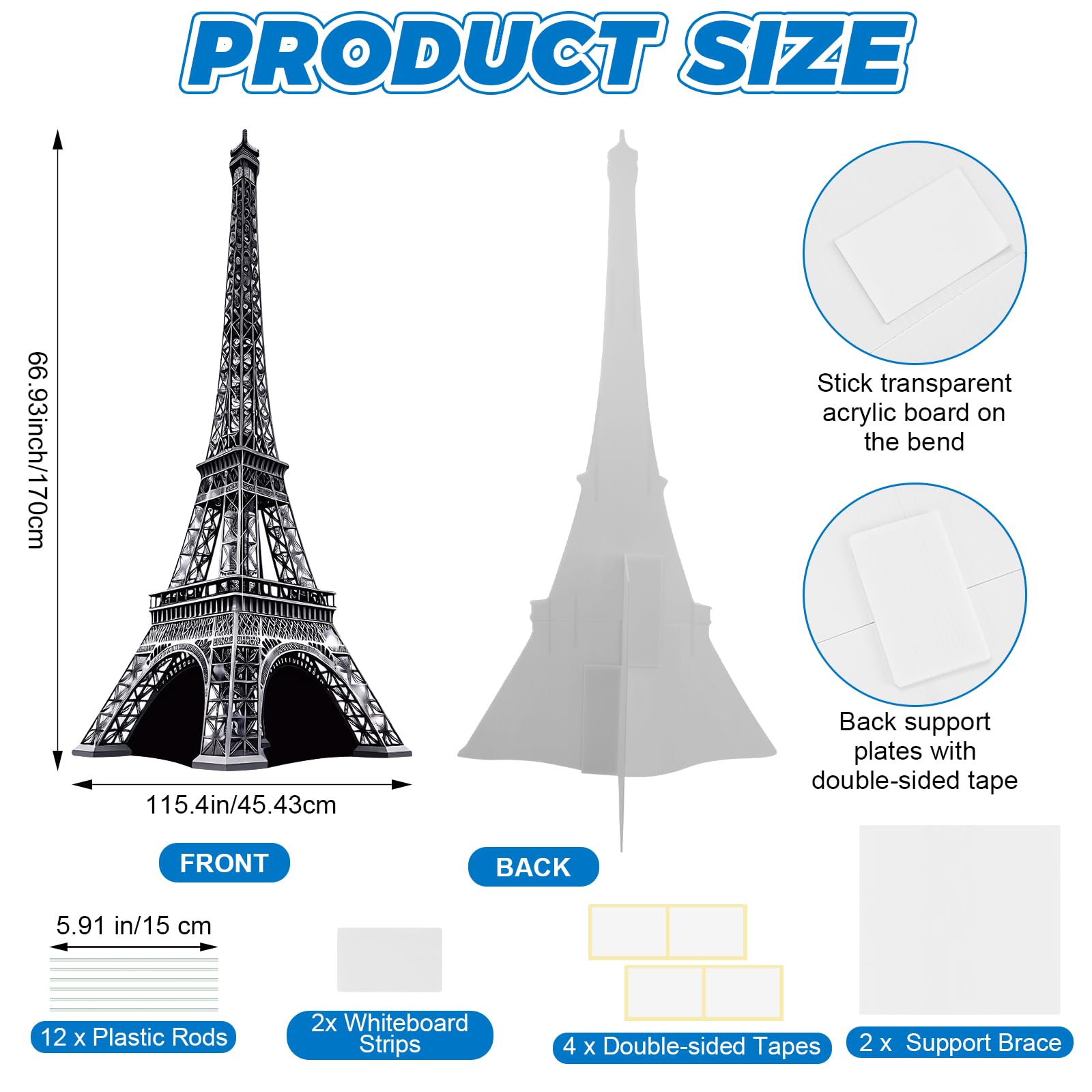 ARQRHTLY Eiffel Tower backdrop prop adds depth to photo booths.