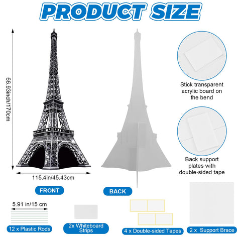 ARQRHTLY Eiffel Tower backdrop prop adds depth to photo booths.