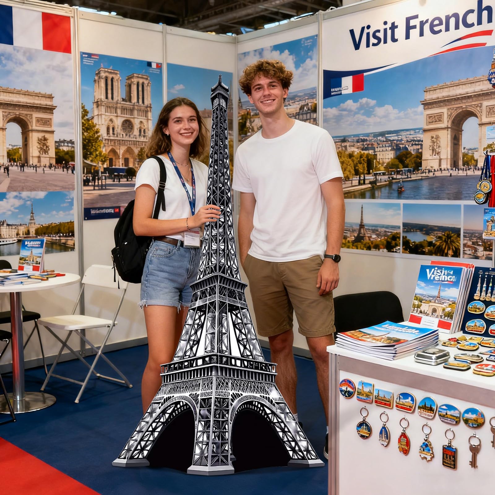 ARQRHTLY Grey-finish Eiffel cutout offers sleek display options.