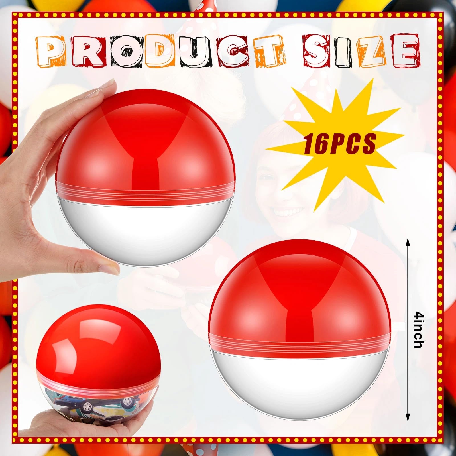 Arrowbash cartoon ball red color 4-inch adds vibrant party appeal