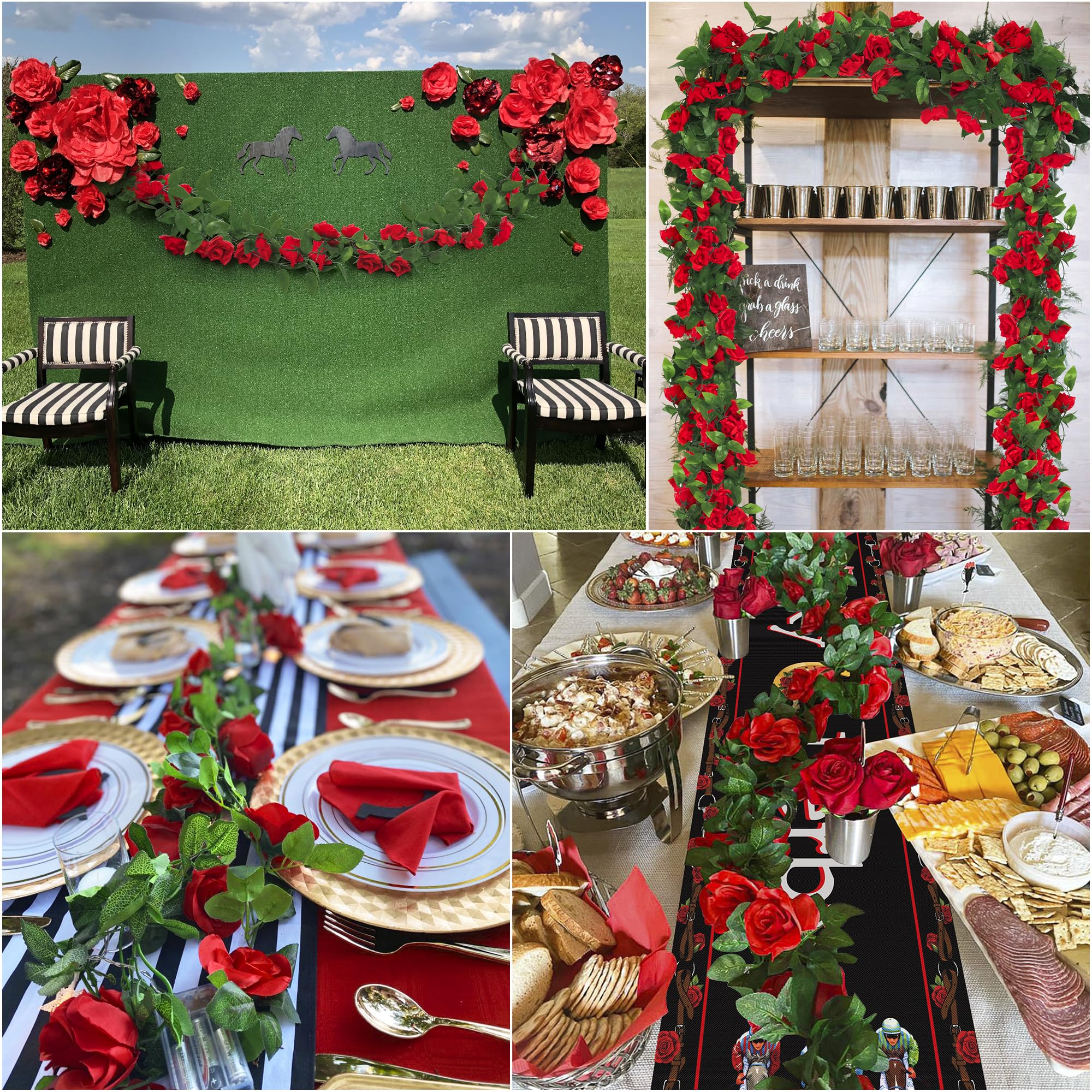 Arrowom derby party decor rose bundles brighten spaces.