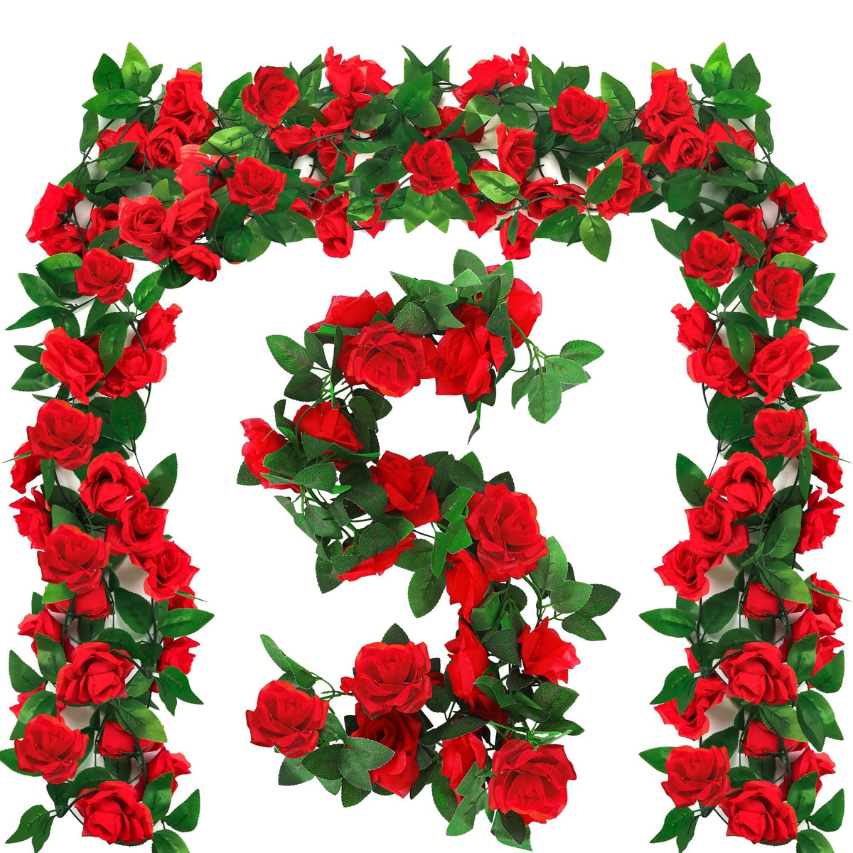 Arrowom Derby Day artificial rose vine garland used as a vibrant event backdrop