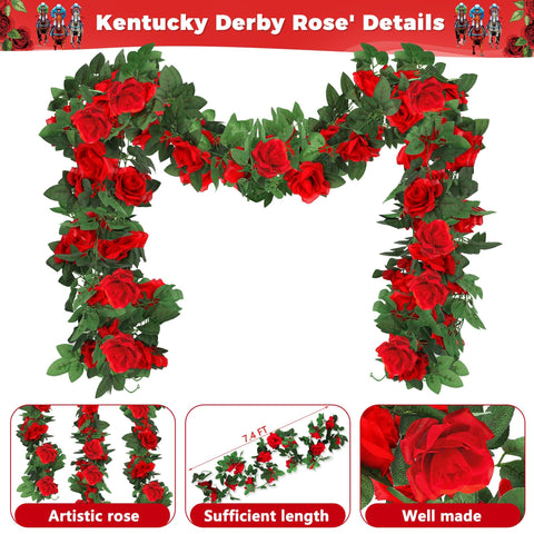 Arrowom Derby roses artificial vine creates lush decor for photo backdrops