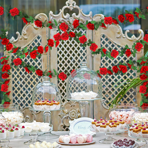 Arrowom Derby roses artificial vine enhances festive ambiance for events