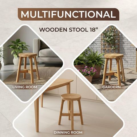 ARROWSTONE round stool shown at 18-inch height for counter seating