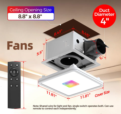 ARSFAN smart memory saves last light and fan settings.