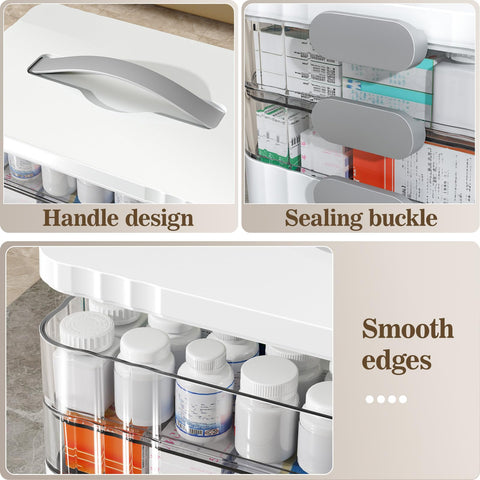 ARSTPEOE three-layer layout separates emergency, daily, and spare medications.
