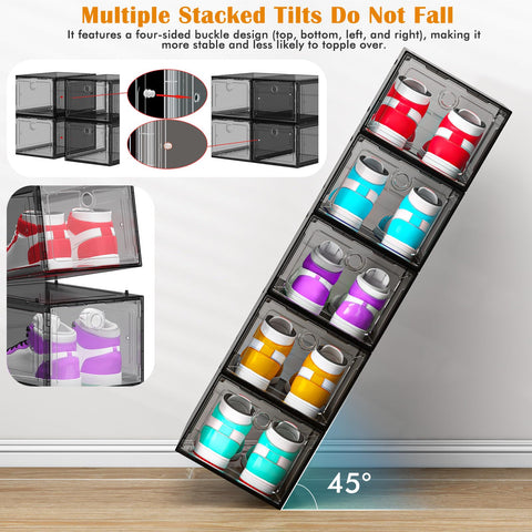 ARSTPEOE crystal-clear plastic panels highlight visible shoe storage.