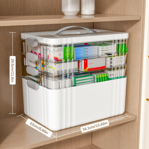 Durable plastic storage box protects contents and resists sunlight.