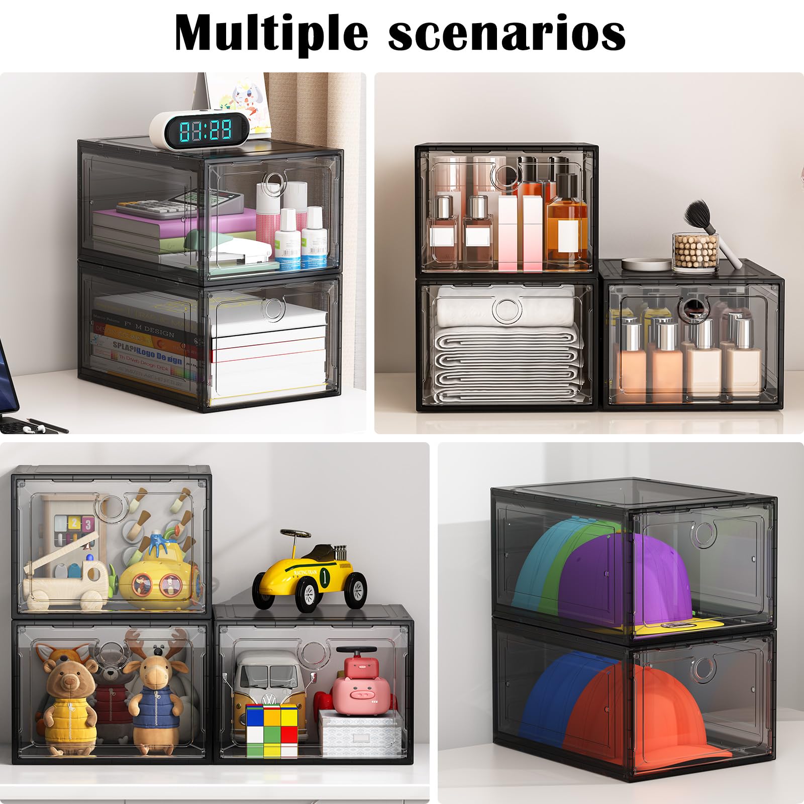 ARSTPEOE foldable boxes fit neatly in tight closets for versatile storage.