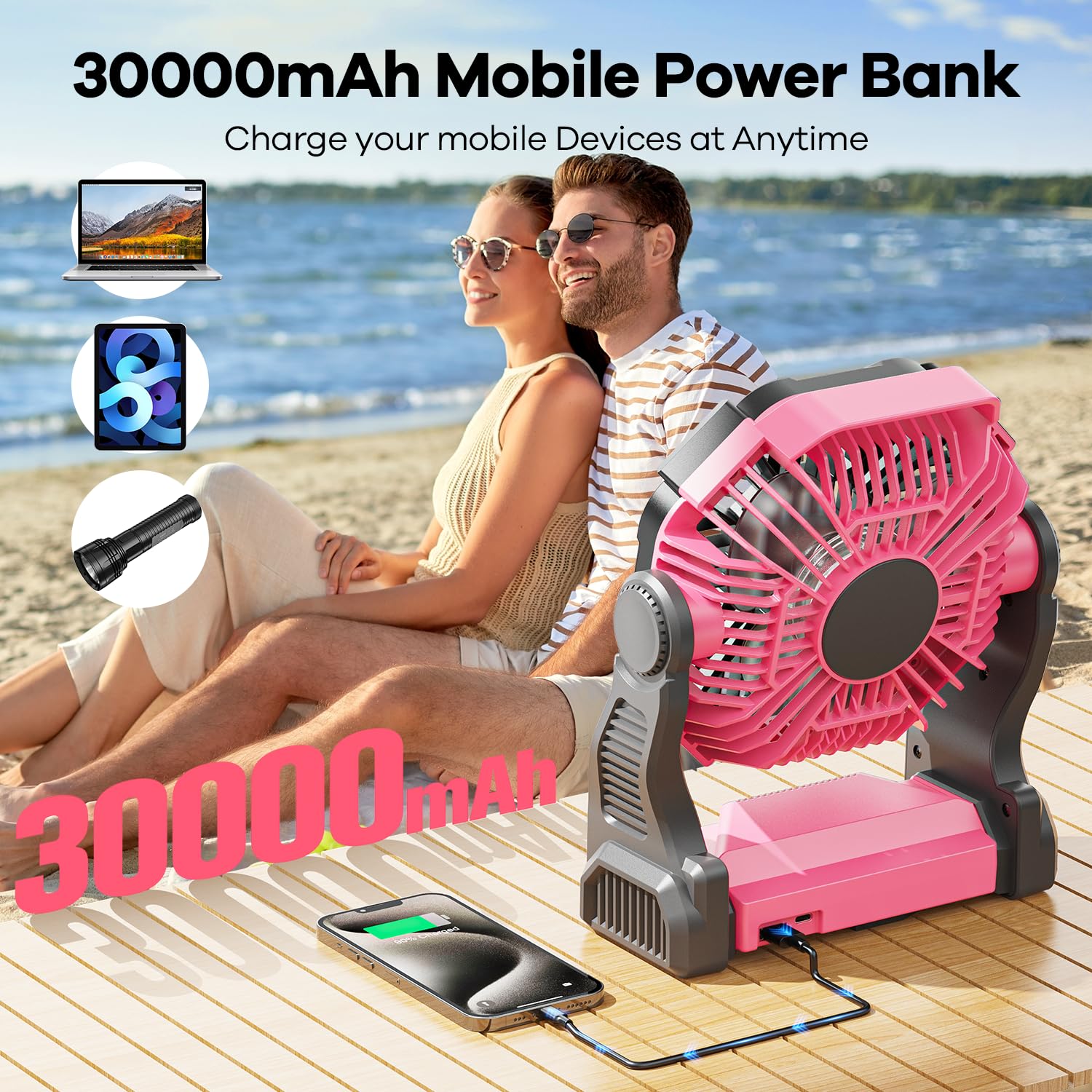 Art In Real 30000mAh battery life for outdoor use.