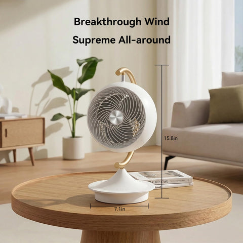 ART QIDOO desk fan battery life indicating long run time on a single charge