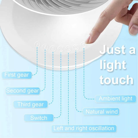 ART QIDOO quiet bedroom fan operating quietly for nighttime use