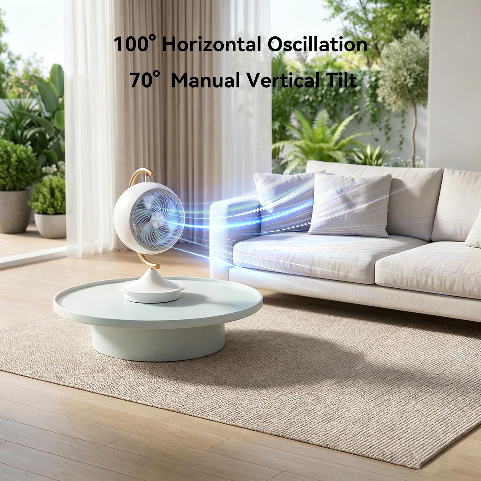 ART QIDOO desk fan with tilt function directing airflow precisely