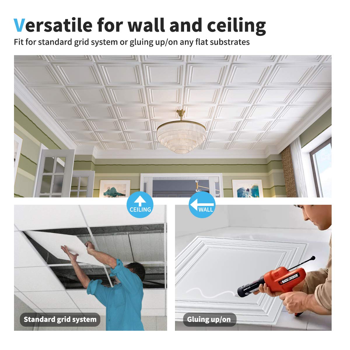 Art3d 3D-design tiles ideal for ceiling or wall decoration