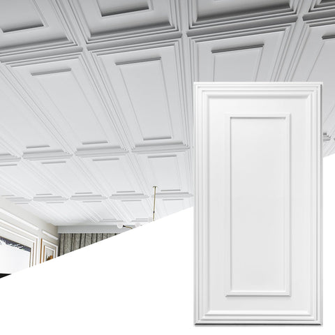 Art3d drop ceiling tiles 24x48 white 12-pack, durable PVC and easy installation.