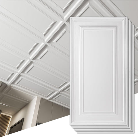 Art3d drop ceiling tiles 2x4 white close-up showing clean finish.