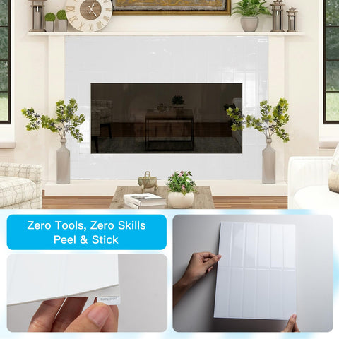 Art3d modern white backsplash tiles elevate kitchen aesthetics with easy upkeep.