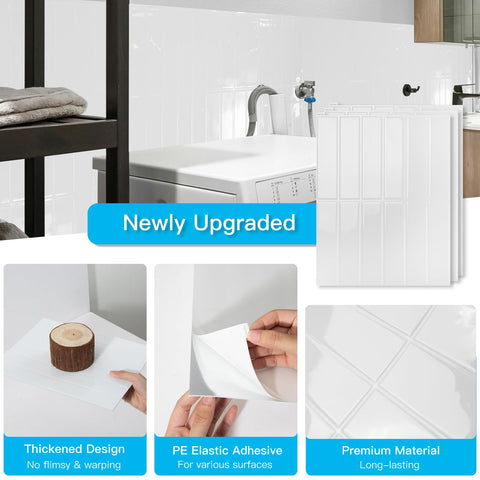 Art3d no-grout maintenance tiles offer a sleek, low-maintenance wall solution.