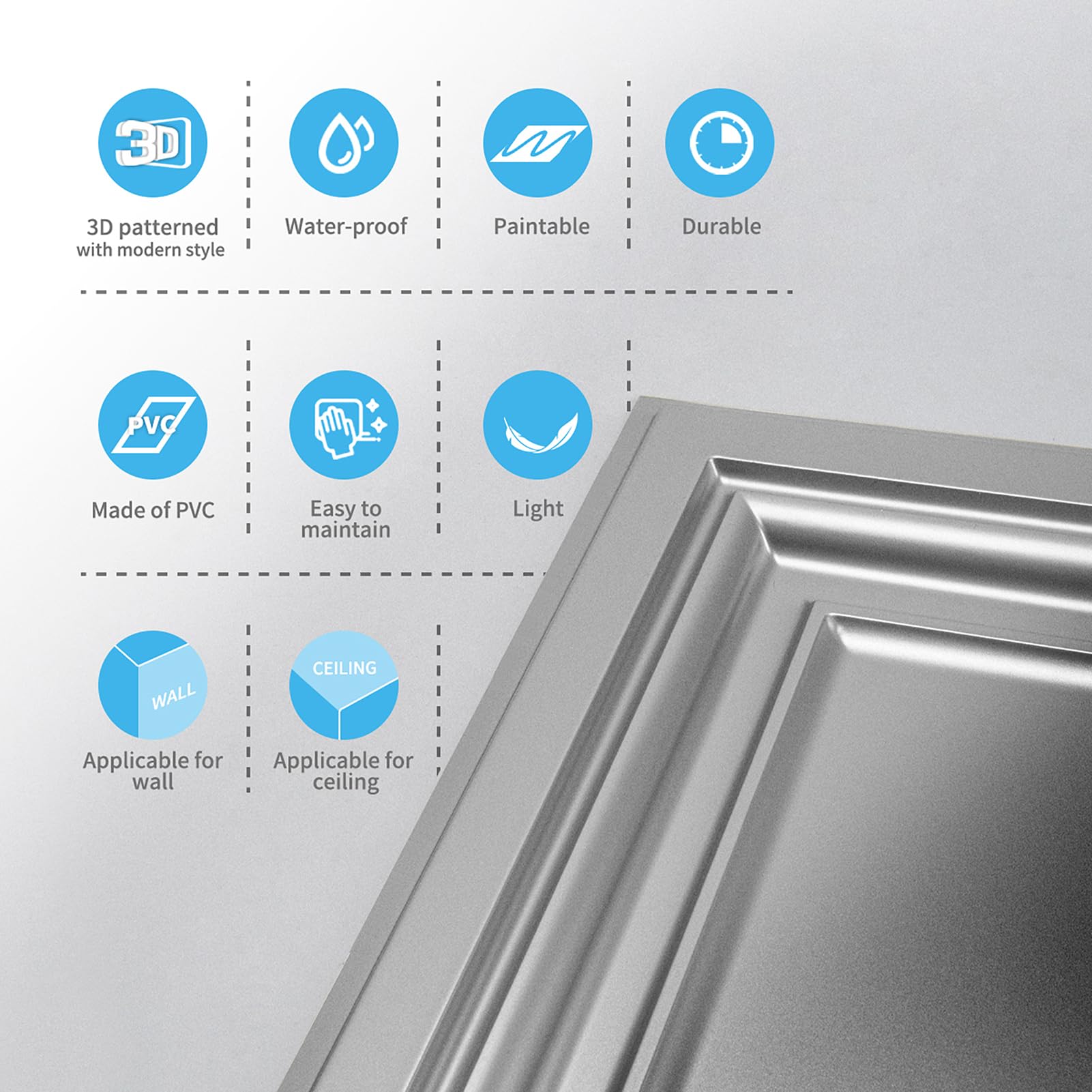 Art3d PVC ceiling tiles for versatile ceiling and wall decoration