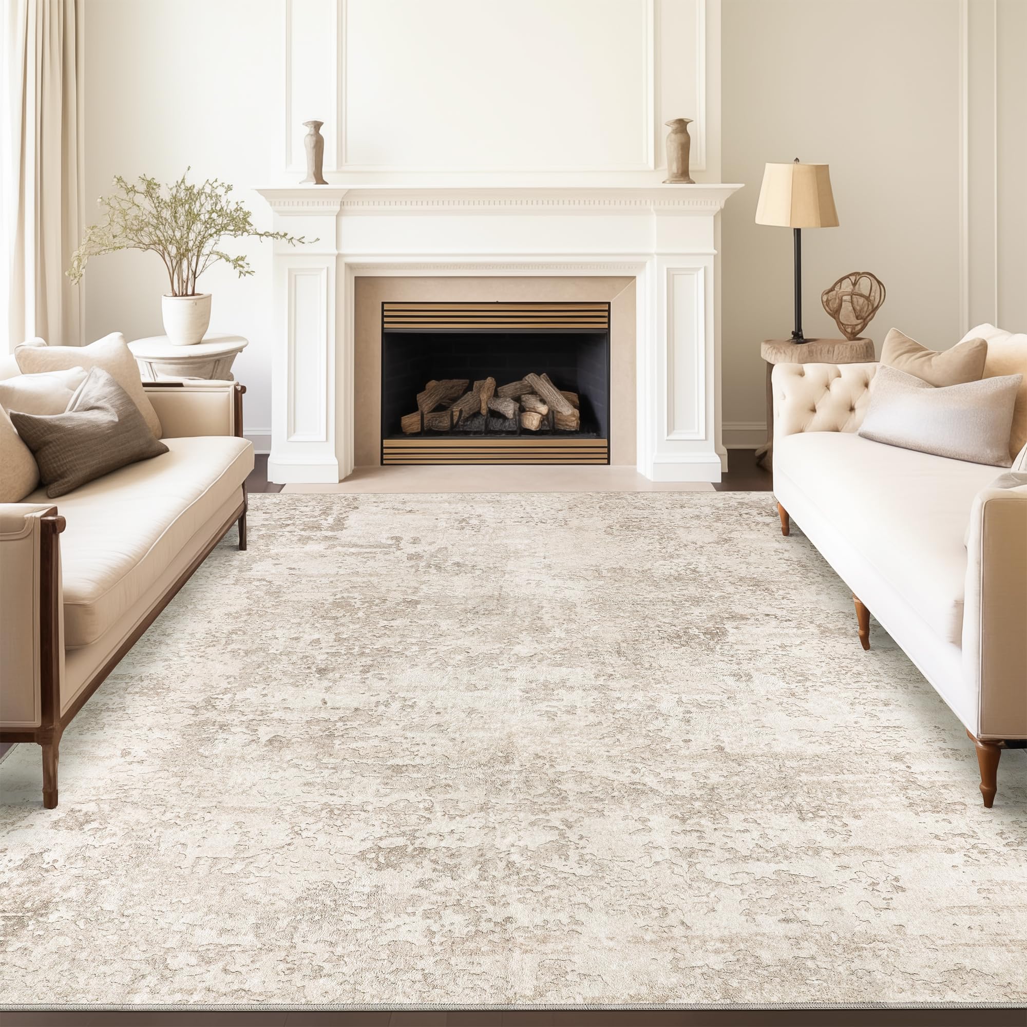 ArtandTuft stain-resistant rug helps maintain a clean look between washes.