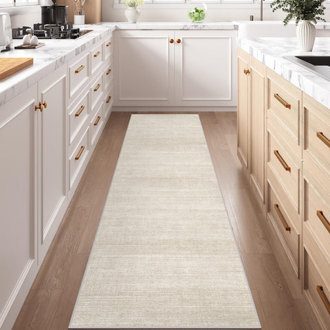 Art&Tuft rubber-backed runner keeps in place on smooth floors.