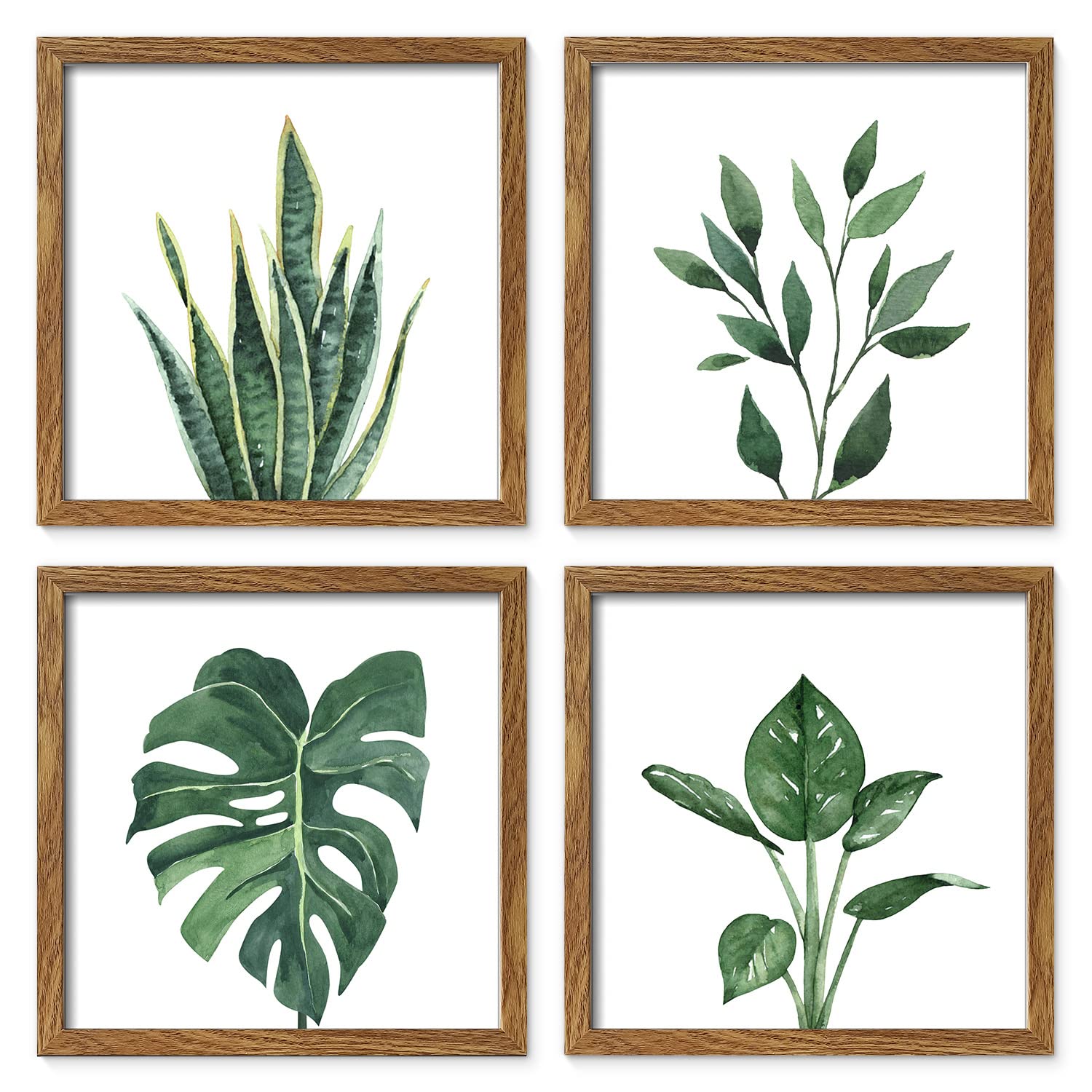 ArtbyHannah framed botanical bathroom wall art in walnut enhances spa-like serenity