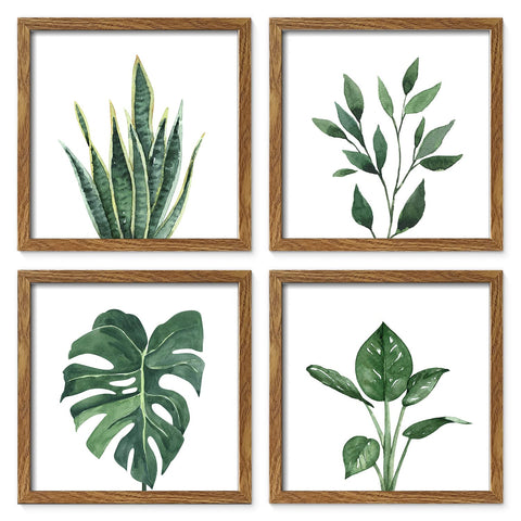 ArtbyHannah framed botanical bathroom wall art in walnut enhances spa-like serenity