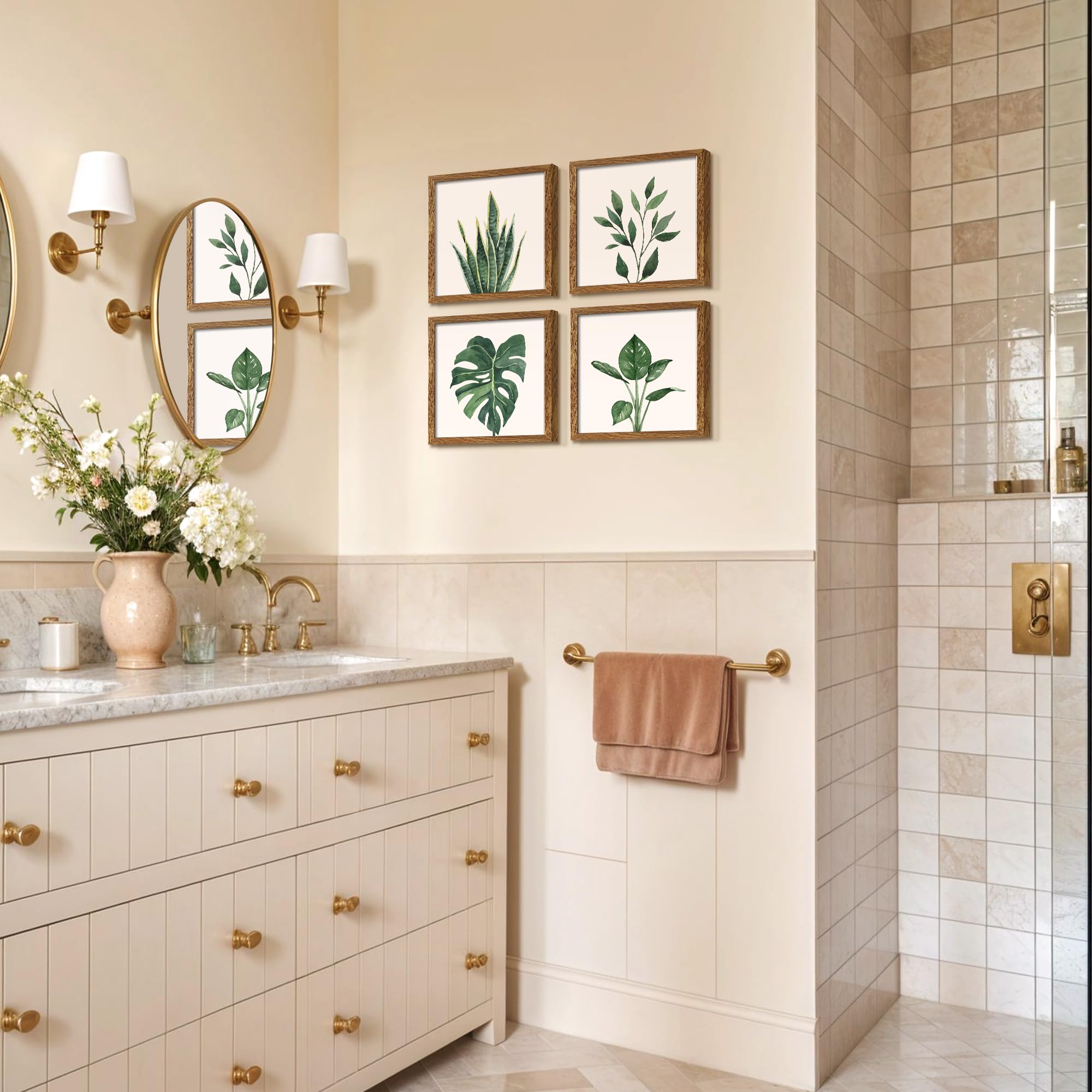 ArtbyHannah sage-green botanical prints closeup shows vibrant color and detail