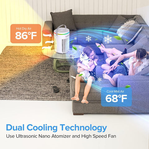 Artclaim Mini Evaporative Air Cooler remote control enables hands-free operation