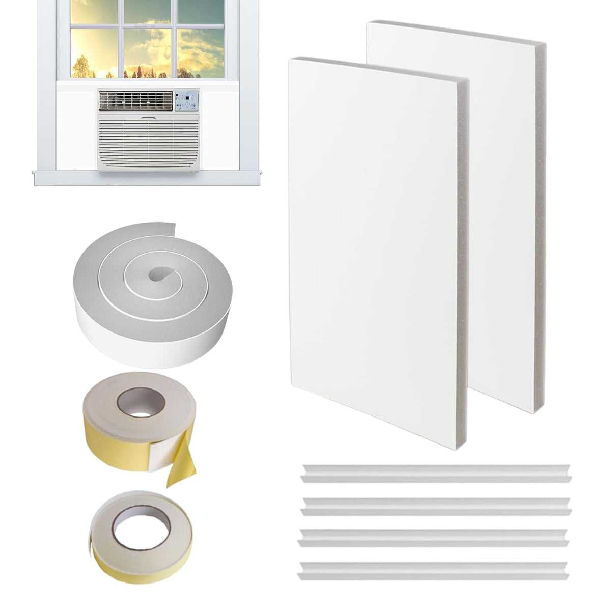 Artclaim Surround Insulation Panel front view with a sleek white vinyl finish and tight seal.