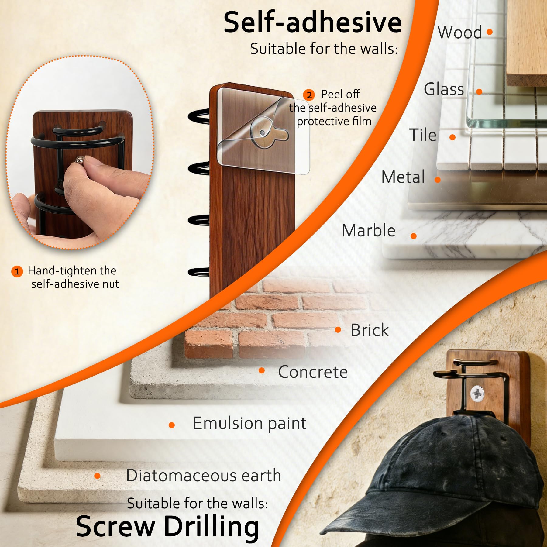 ArtCr8 screw installation on wood or concrete offers solid mounting.
