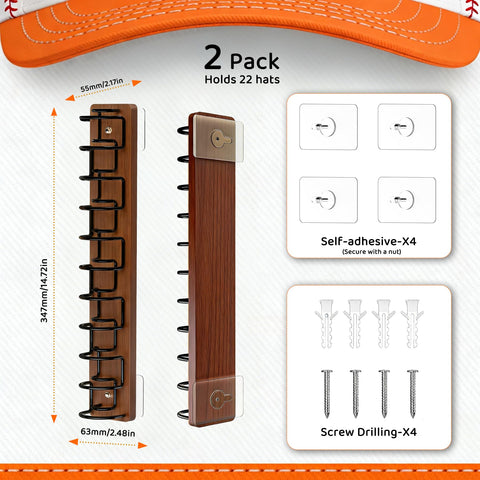 ArtCr8 two-pack holds up to 22 caps for organized closet.