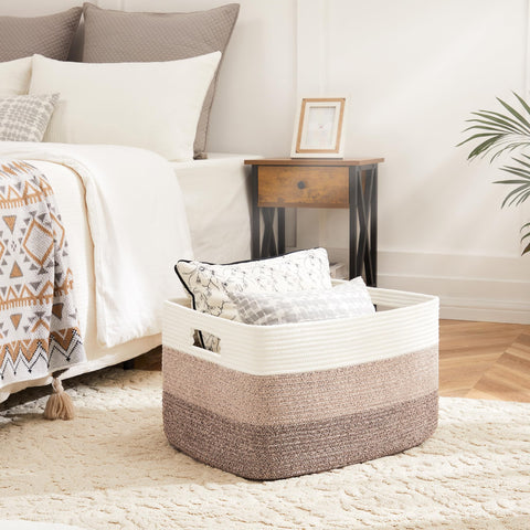 Artfeel blanket basket in nursery with blankets for tidy decor