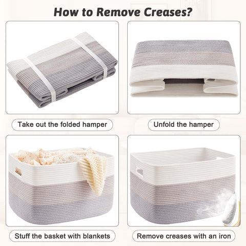Artfeel Blanket Basket folded flat for compact storage when not used.