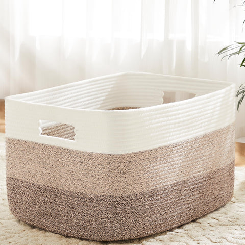 Artfeel blanket basket front view showing natural woven storage appeal