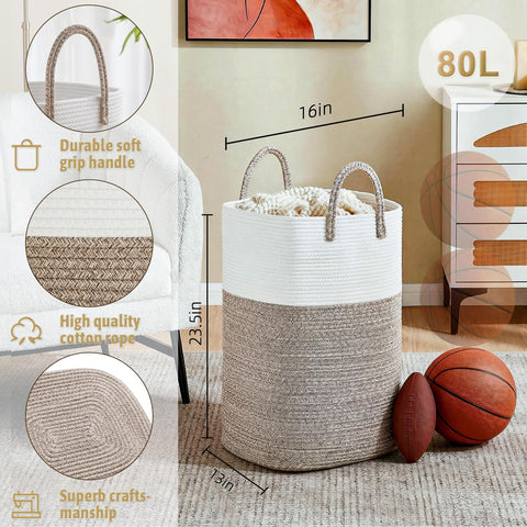 Artfeel 60L basket placed in room corner ideal for toys and blankets