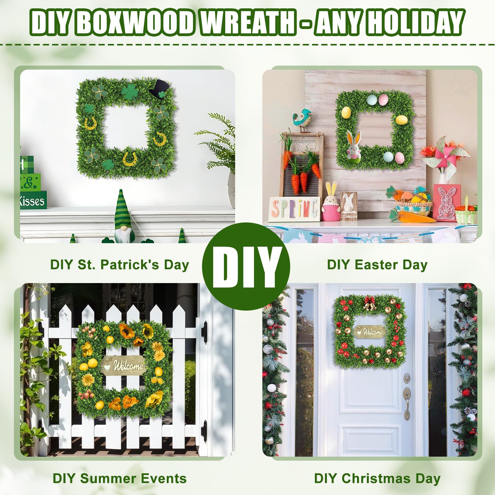 Artgar greenery wreath used as versatile indoor/outdoor décor