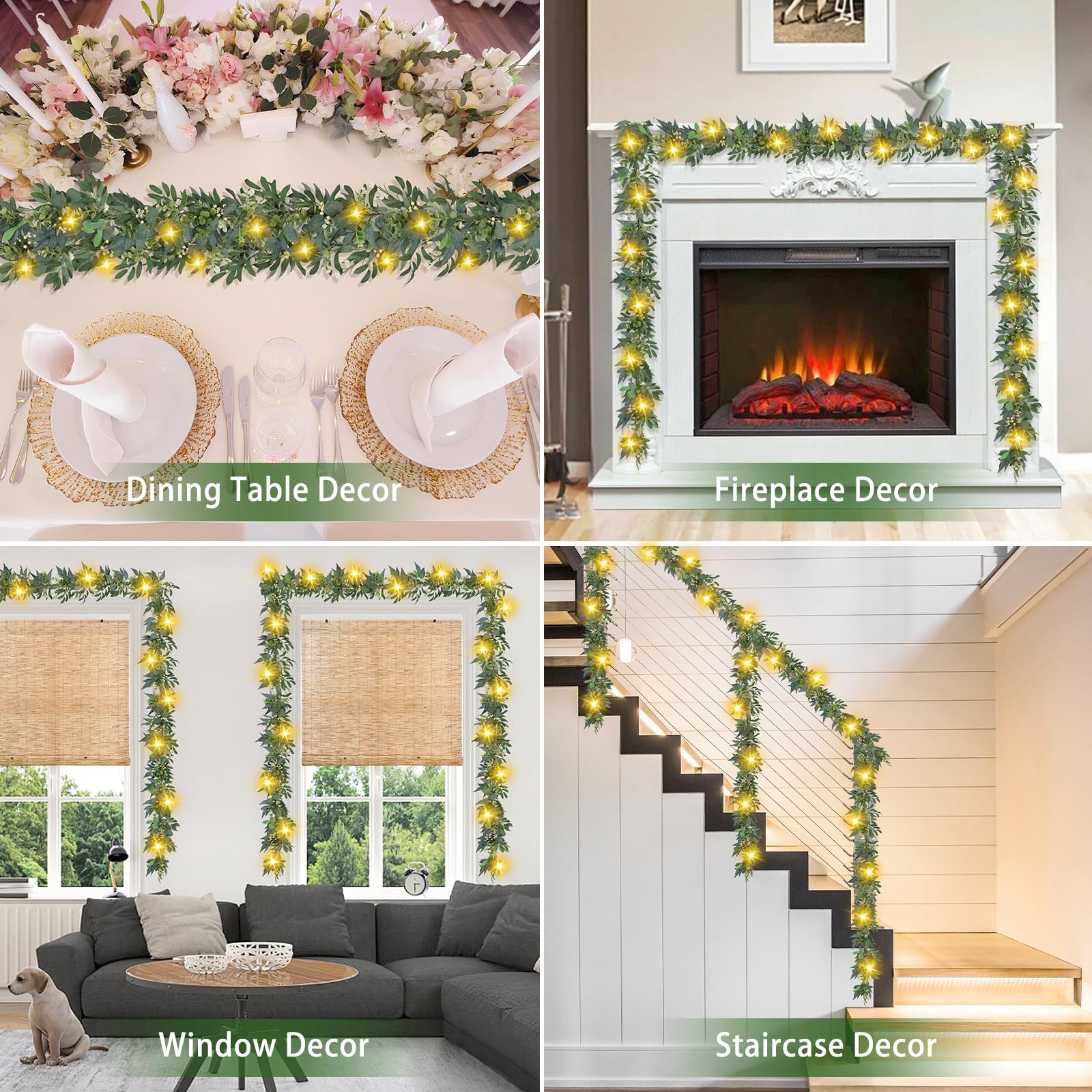 Easy-hang circular end hook on Artgar eucalyptus garland