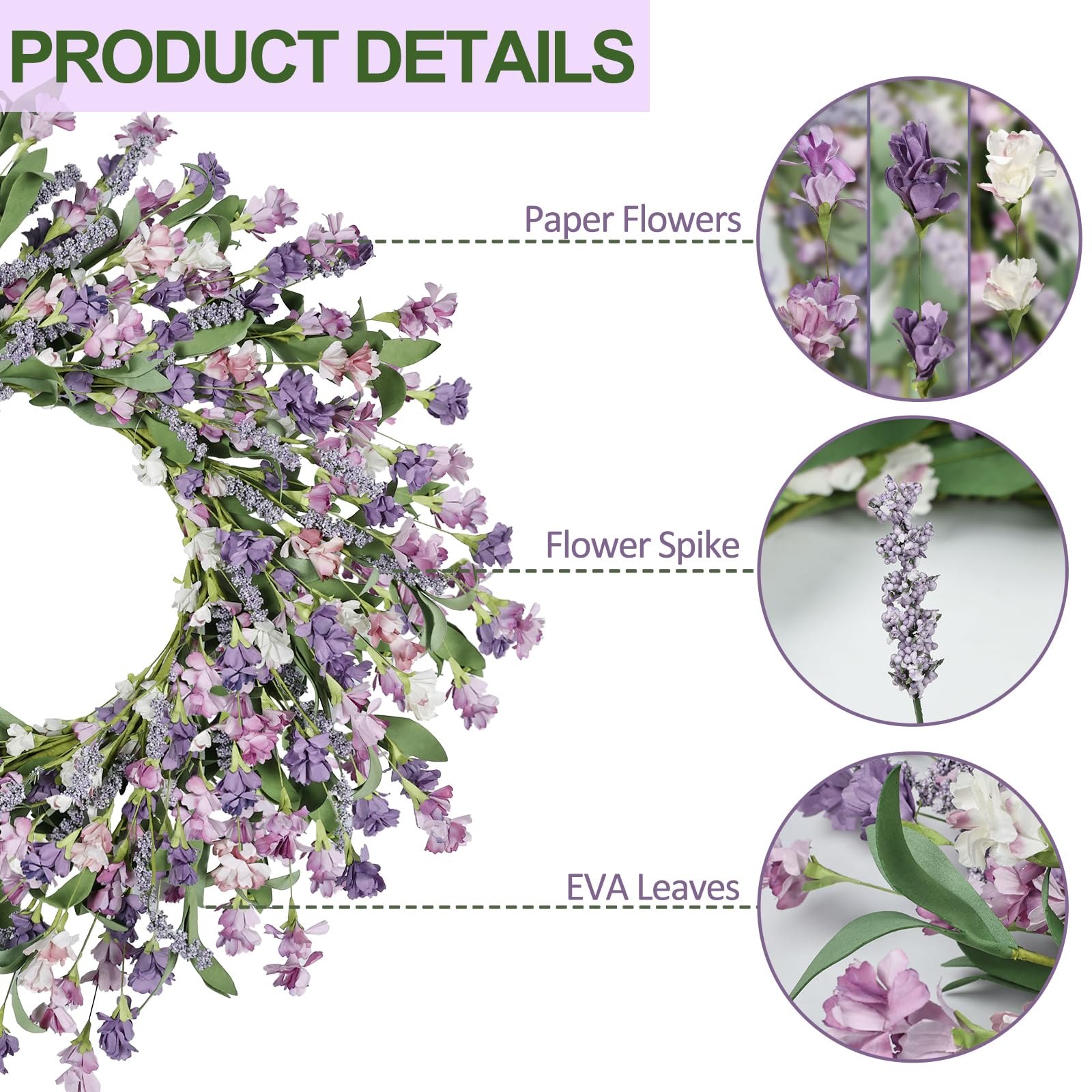 Artgar Eva leaves and paper flowers add vibrant texture and long-lasting color