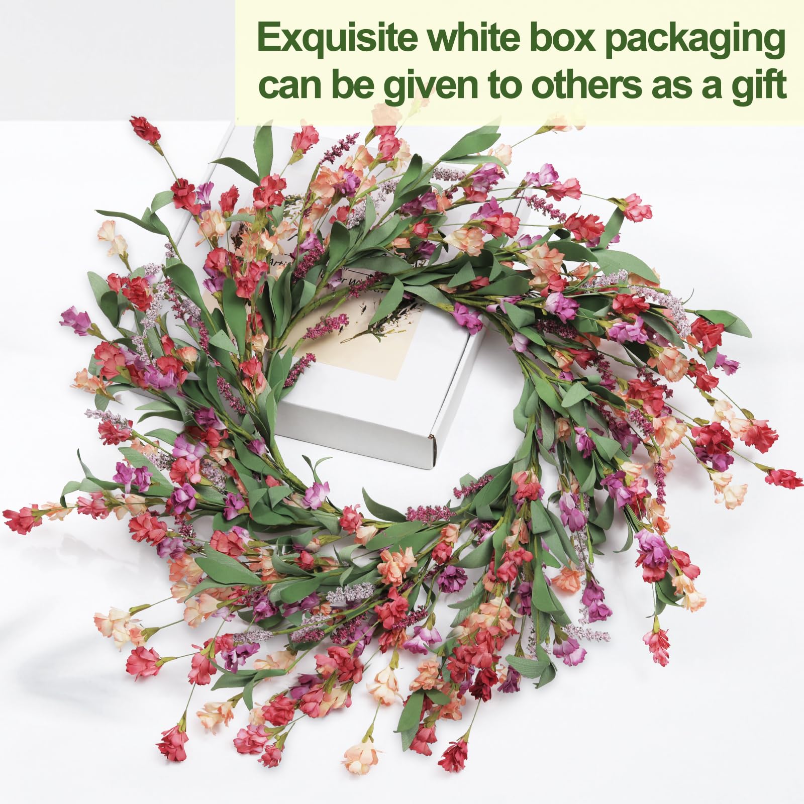 Detail of Artgar wreath leaves shows durable EVA foliage for long-lasting decor.